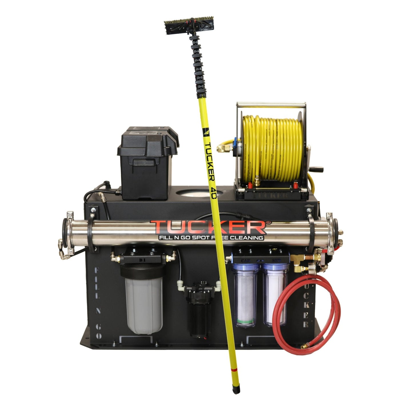 Single User Fill N Go Kit with Tucker Junior Pole for exterior cleaning and water-fed window cleaning operators