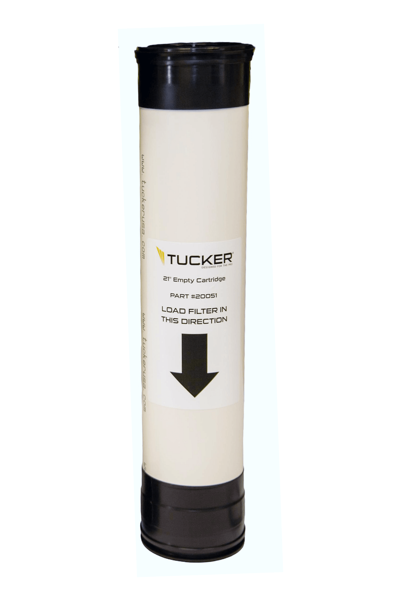 Tucker 4" x 21" Refillable Filter - Empty for exterior cleaning and water-fed window cleaning operators