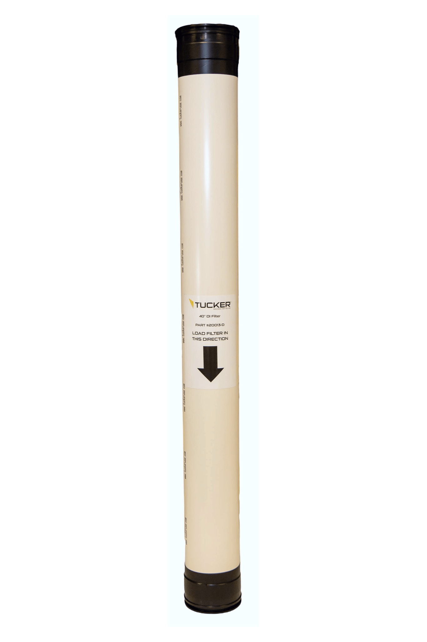 Tucker 4" x 40" DI Resin Filter for exterior cleaning and water-fed window cleaning operators