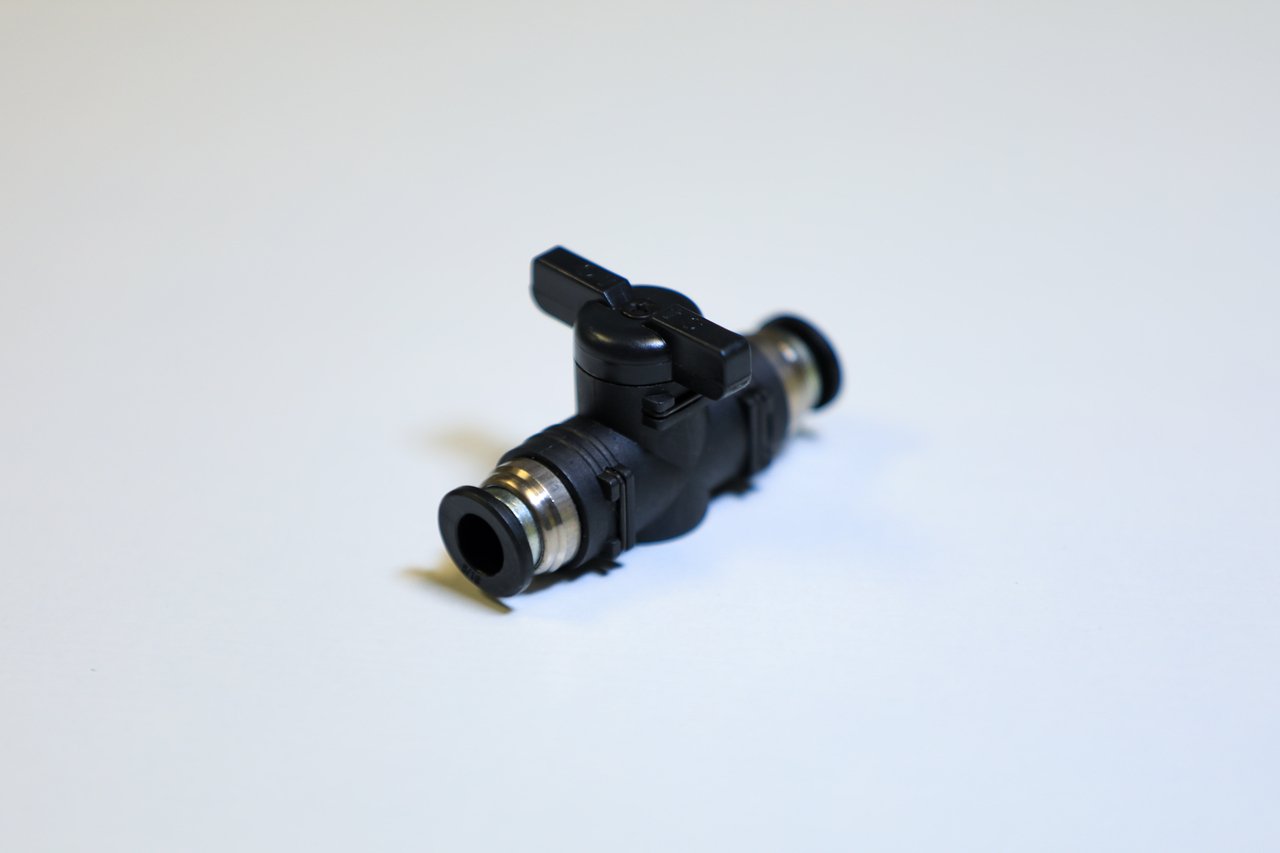 Tucker Inline Ball Valve for 5/16" Pole Tubing for exterior cleaning and water-fed window cleaning operators