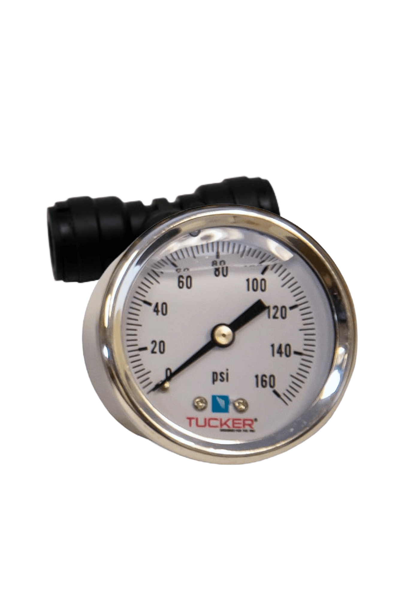 Inline Pressure Gauge for exterior cleaning and water-fed window cleaning operators