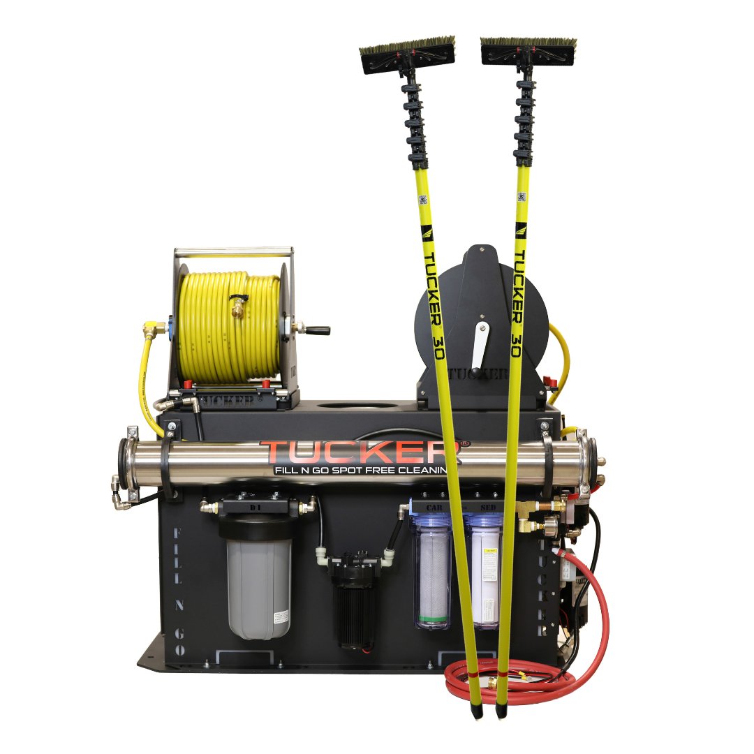 Dual User Fill N Go Kit with Tucker 50 + Bravo Poles and Screen Cleaner for professional exterior cleaning operators